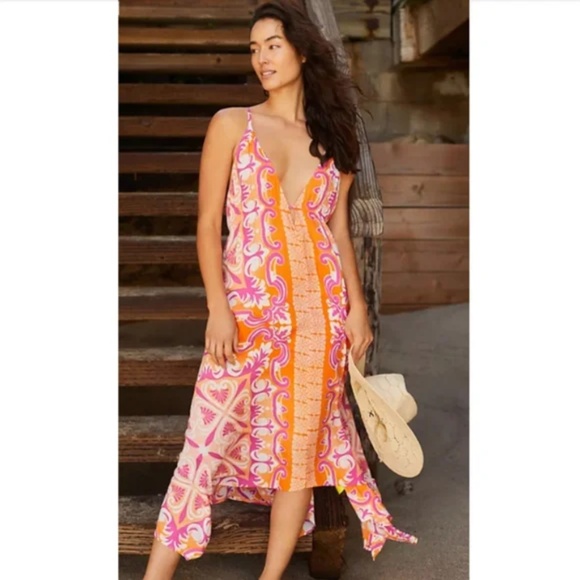 Anthropologie Mixed Print Swim Cover Up Dress PREOWNED/USED - Picture 1 of 10